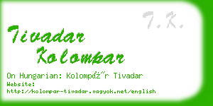 tivadar kolompar business card